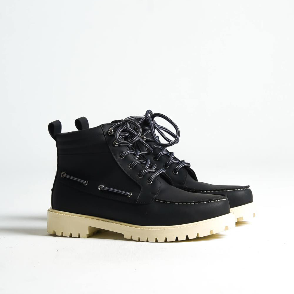 Mens Boots Black White 020